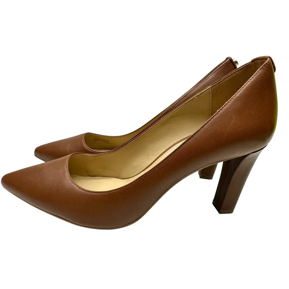 Michael Kors Dorothy Flex Pumps‎ Heels Leather Shoes Black Pointy Toe 8.5M EUC
